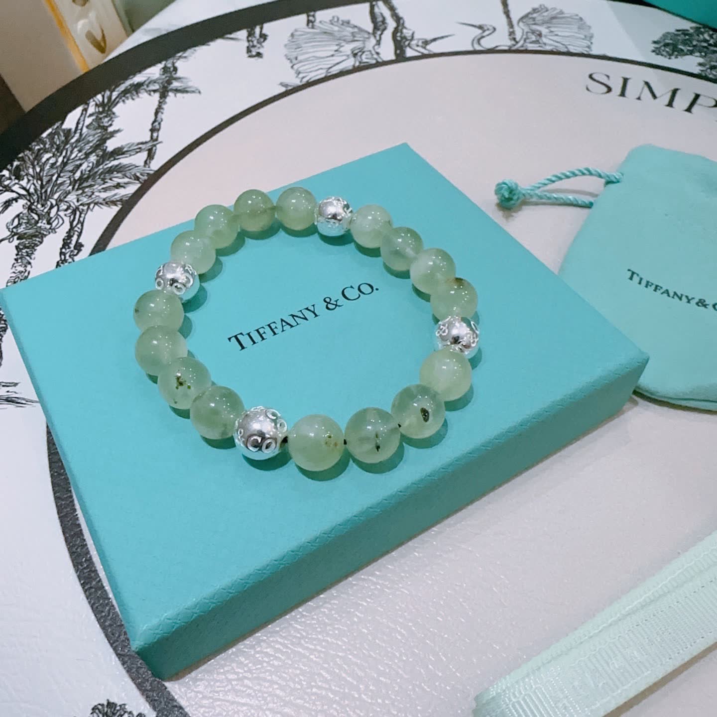 Tiffany & Co. Green Bead Bracelet